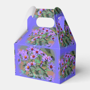 purple asters candy tin favor boxes