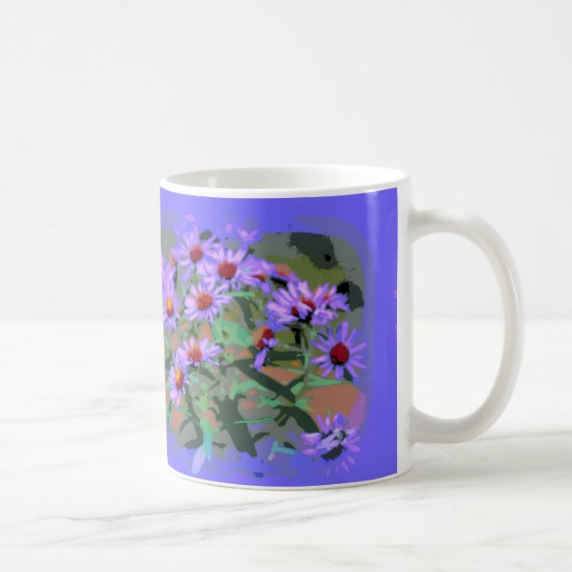 purple asters coffee mug (Right)