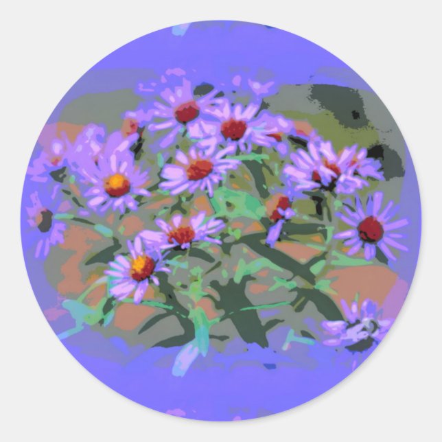 purple asters sticker (Front)