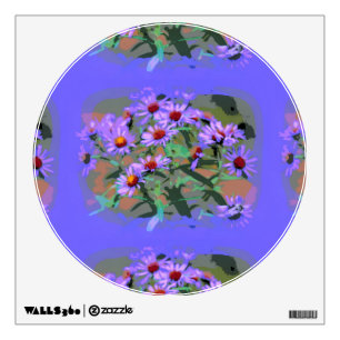 purple asters wall decal