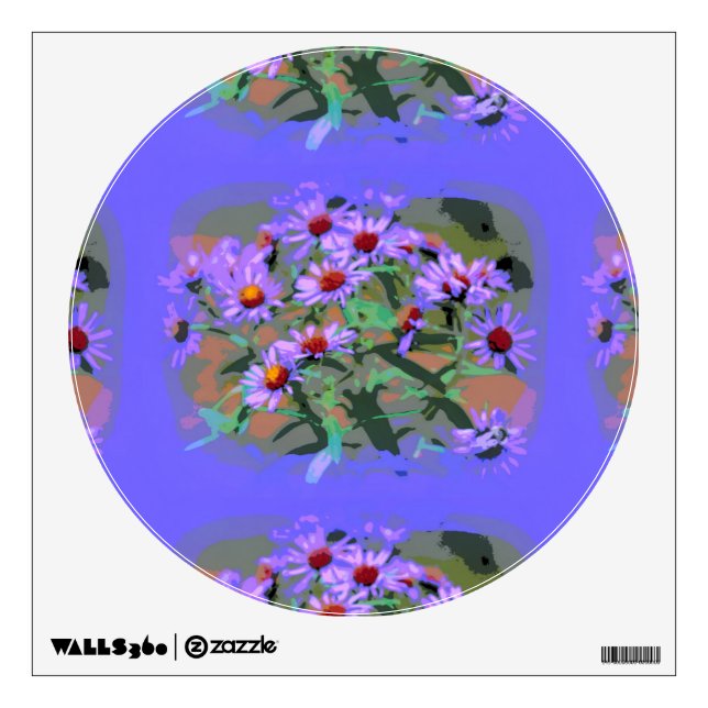 purple asters wall decal (Front)