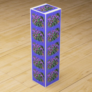 purple asters wine gift box
