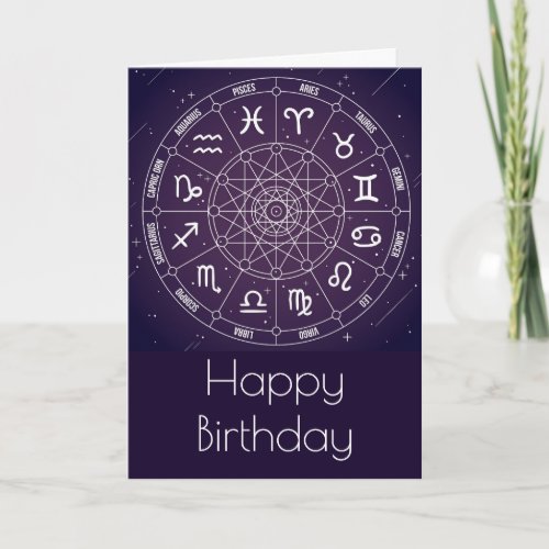 Purple Astrology wheel Card