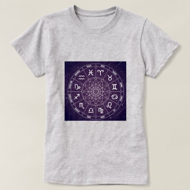 Purple Astrology wheel T-Shirt (Design Front)