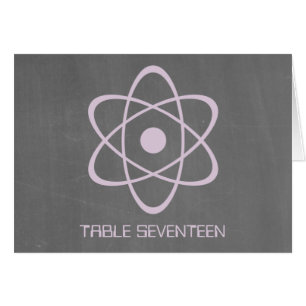 Purple Atomic Chalkboard Table Number Card