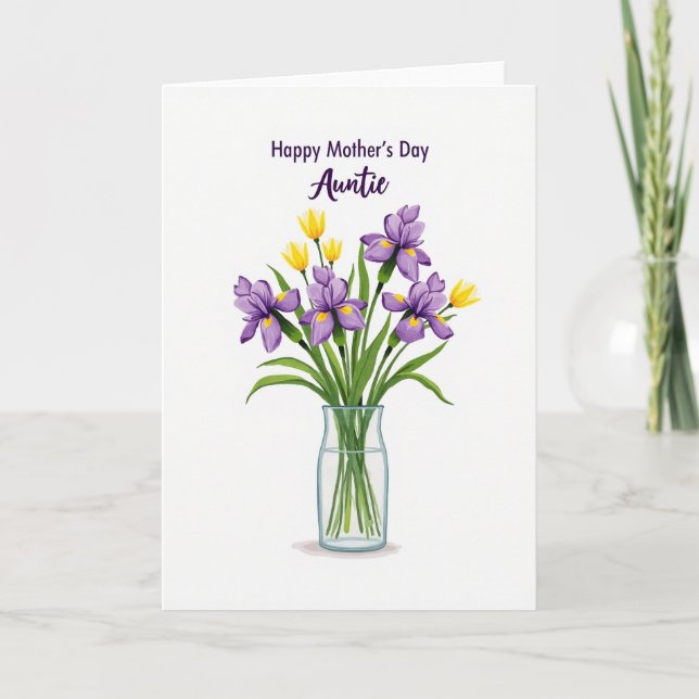 Purple Auntie Mothers Day Card (Front)
