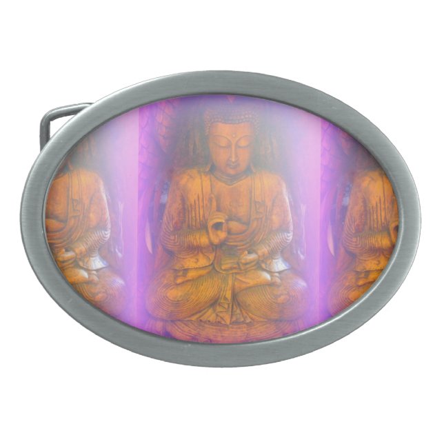purple aura buddha belt buckle (Front)