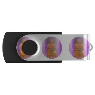 purple aura buddha circles USB flash drive