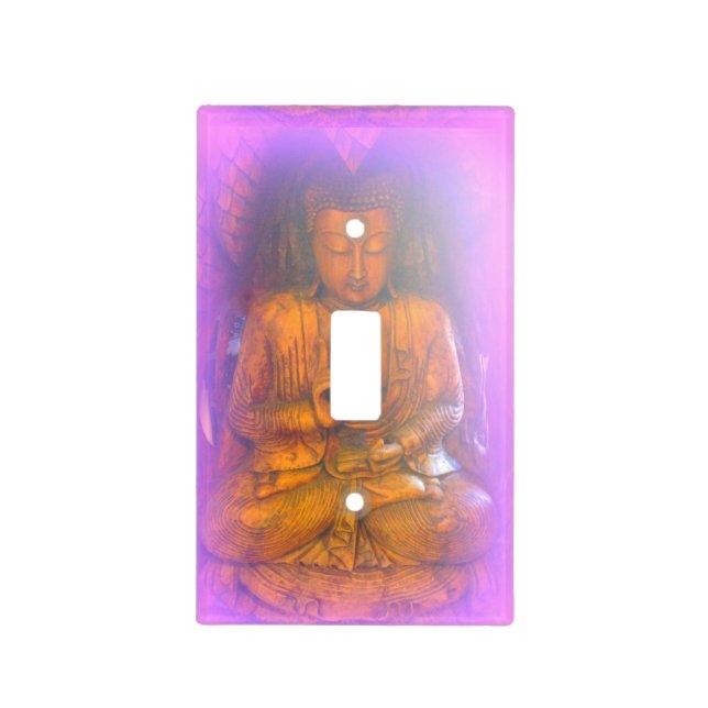purple aura buddha light switch cover (Front)