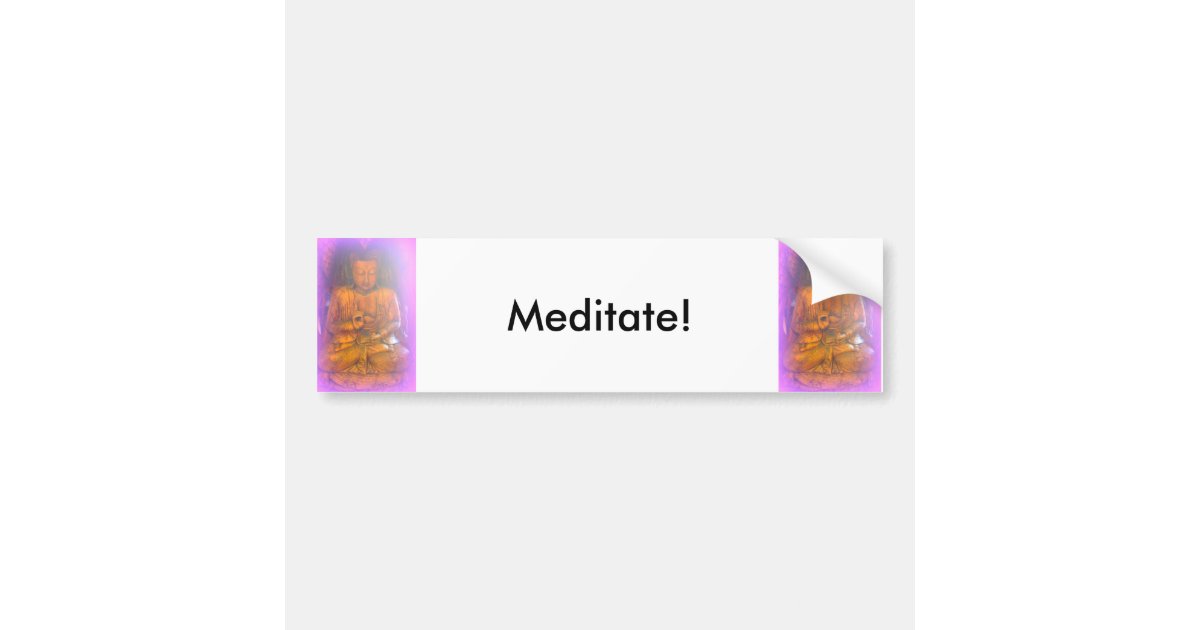 purple aura buddha meditate bumper sticker | Zazzle