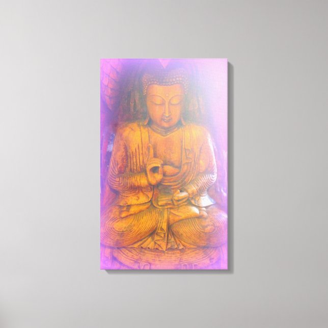 purple aura buddha wrapped canvas print (Front)