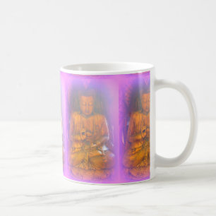 purple aura serene sitting buddhas coffee mug