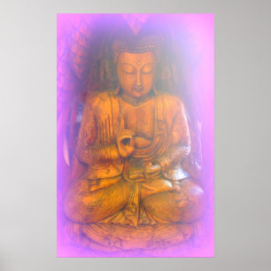 purple aura sitting buddha poster