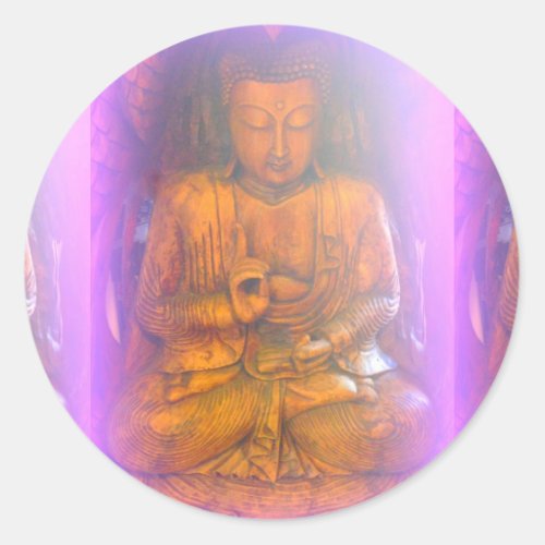 purple aura sitting buddha sticker