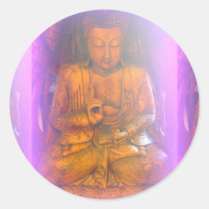 purple aura sitting buddha sticker