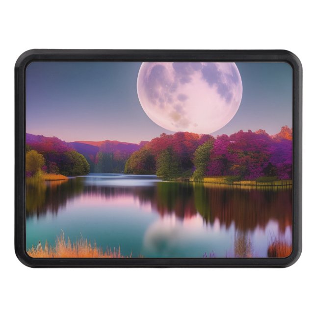 Purple Autumn Harvest Moon  Hitch Cover (Front)