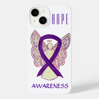 Purple Awareness Angel Ribbon Custom iPhone Case