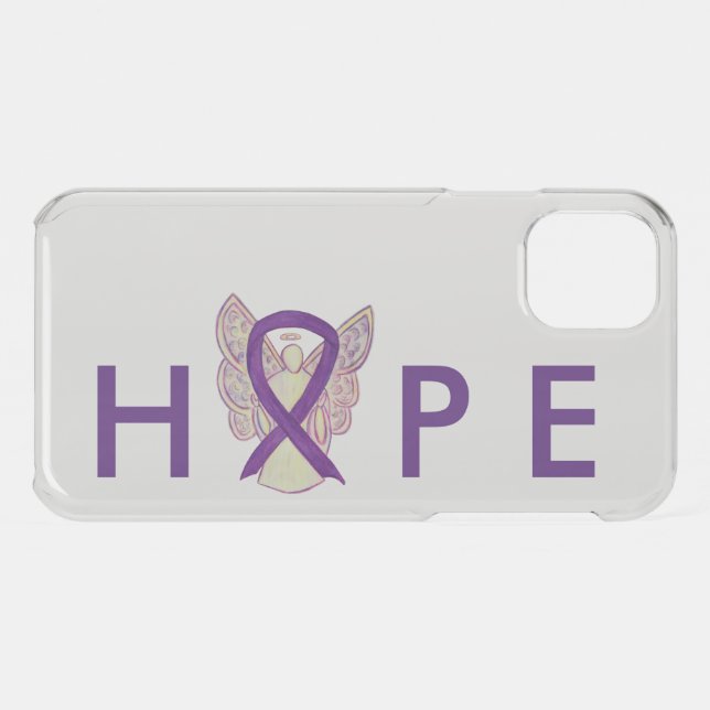 Purple Awareness Angel Ribbon Custom iPhone Case (Back (Horizontal))