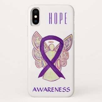 Purple Awareness Angel Ribbon Custom iPhone X Case
