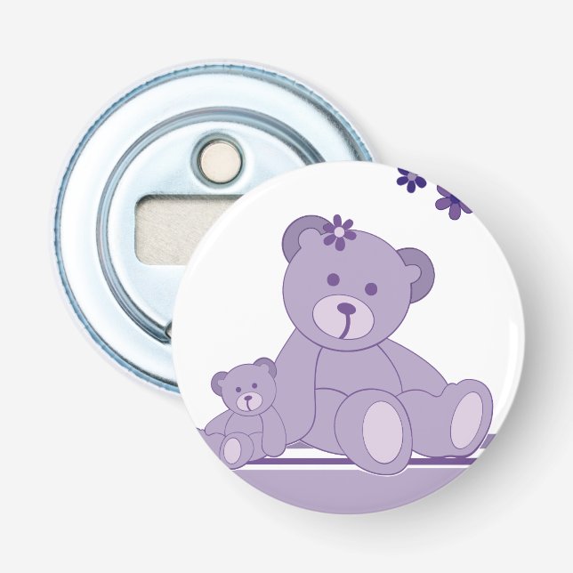 Purple Awareness Bears Bottle Opener (Front)