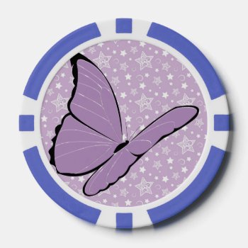 Purple Awareness Butterfly Poker Chips by FunWithFibro at Zazzle