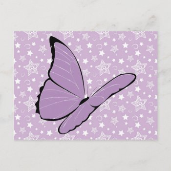 Purple Awareness Butterfly Postcard by FunWithFibro at Zazzle