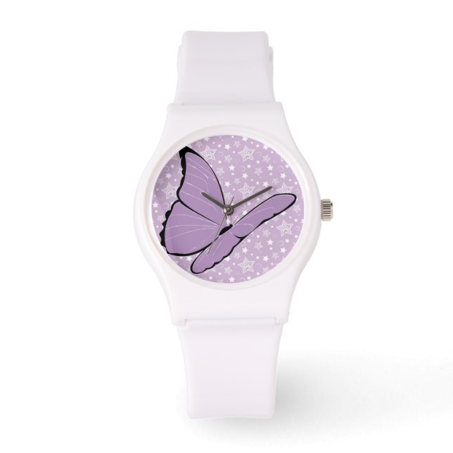 Purple Awareness Butterfly Watch (Front)