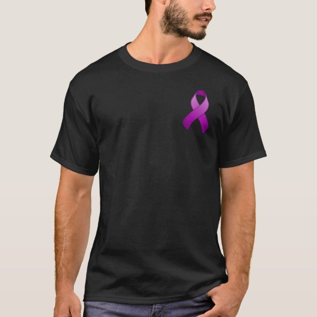 Purple Awareness Pocket Ribbon T-Shirt (Front)