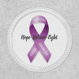 Purple Awareness Ribbon Add Your Custom Text Patch