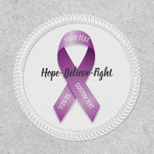 Purple Awareness Ribbon Add Your Custom Text Patch