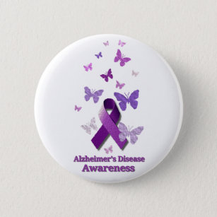 15 Alzheimer’s Awareness Ribbon 1" Pinback Button Pin Badge Pins