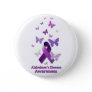 Purple Awareness Ribbon: Alzheimer's Disease Button