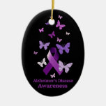 Purple Awareness Ribbon: Alzheimer&#39;s Disease Ceramic Ornament at Zazzle