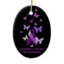 Purple Awareness Ribbon: Alzheimer's Disease Ceramic Ornament