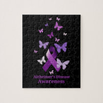 Purple Awareness Ribbon: Alzheimer's Disease Jigsaw Puzzle