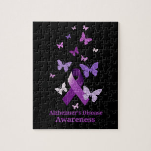 Purple Awareness Ribbon: Alzheimer's Disease Jigsaw Puzzle