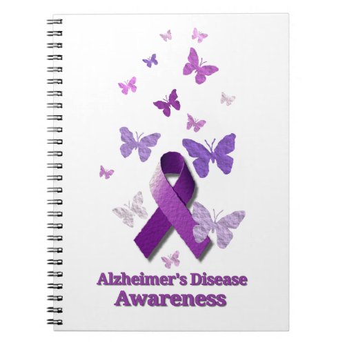 Purple Awareness Ribbon Alzheimers Disease Notebook