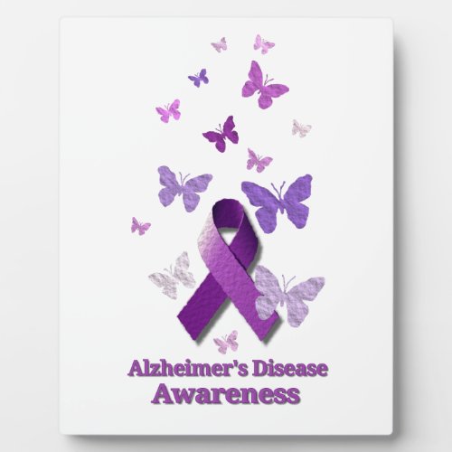 Purple Awareness Ribbon Alzheimers Disease Plaque