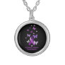 Purple Awareness Ribbon: Alzheimer's Disease Silver Plated Necklace