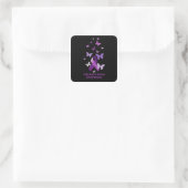 Purple Awareness Ribbon: Alzheimer's Disease Square Sticker (Bag)