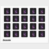 Purple Awareness Ribbon: Alzheimer's Disease Square Sticker (Sheet)