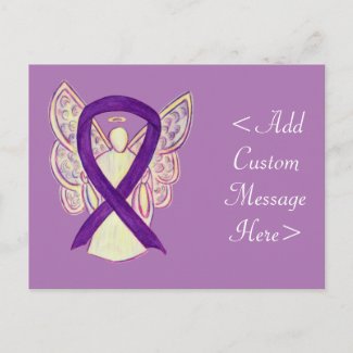 Purple Awareness Ribbon Angel Custom Postcard