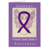 Purple Awareness Ribbon Angel Customized Card (Front)