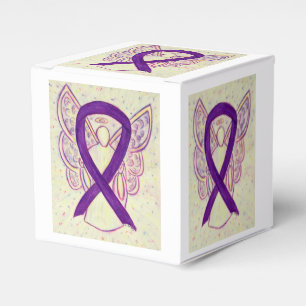Purple Awareness Ribbon Angel Party Favor Box