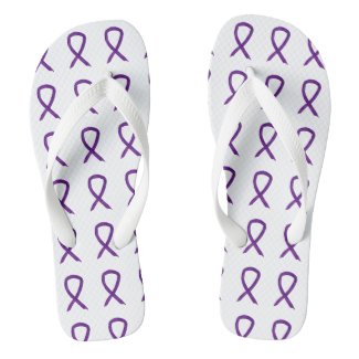 Purple Awareness Ribbon Art Custom Flip Flops