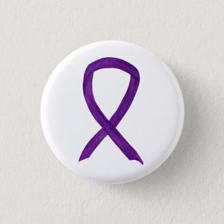 Purple Awareness Ribbon Art Custom Pendant Buttons