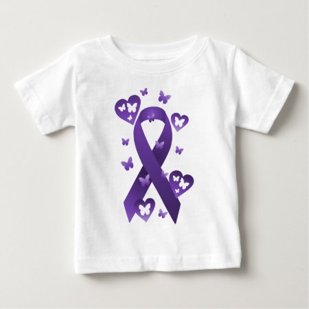 Purple Awareness Ribbon Baby T-shirt