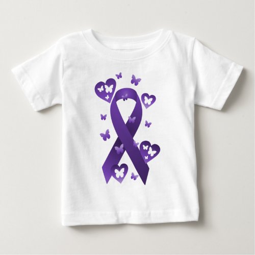 Purple Awareness Ribbon Baby T_Shirt