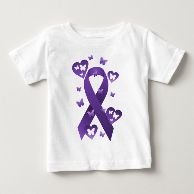Purple Awareness Ribbon Baby T-Shirt (Front)