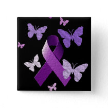 Purple Awareness Ribbon Button